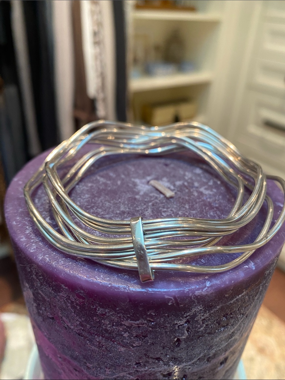 Artisan Stacked Silver (925) Multi Bangle Bracelet - EUC!